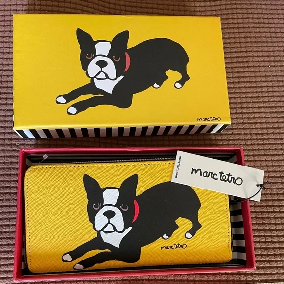Marc Tetro Yellow Boston Terrier Wallet - In Mint Condition in the original box! - Picture 3 of 9